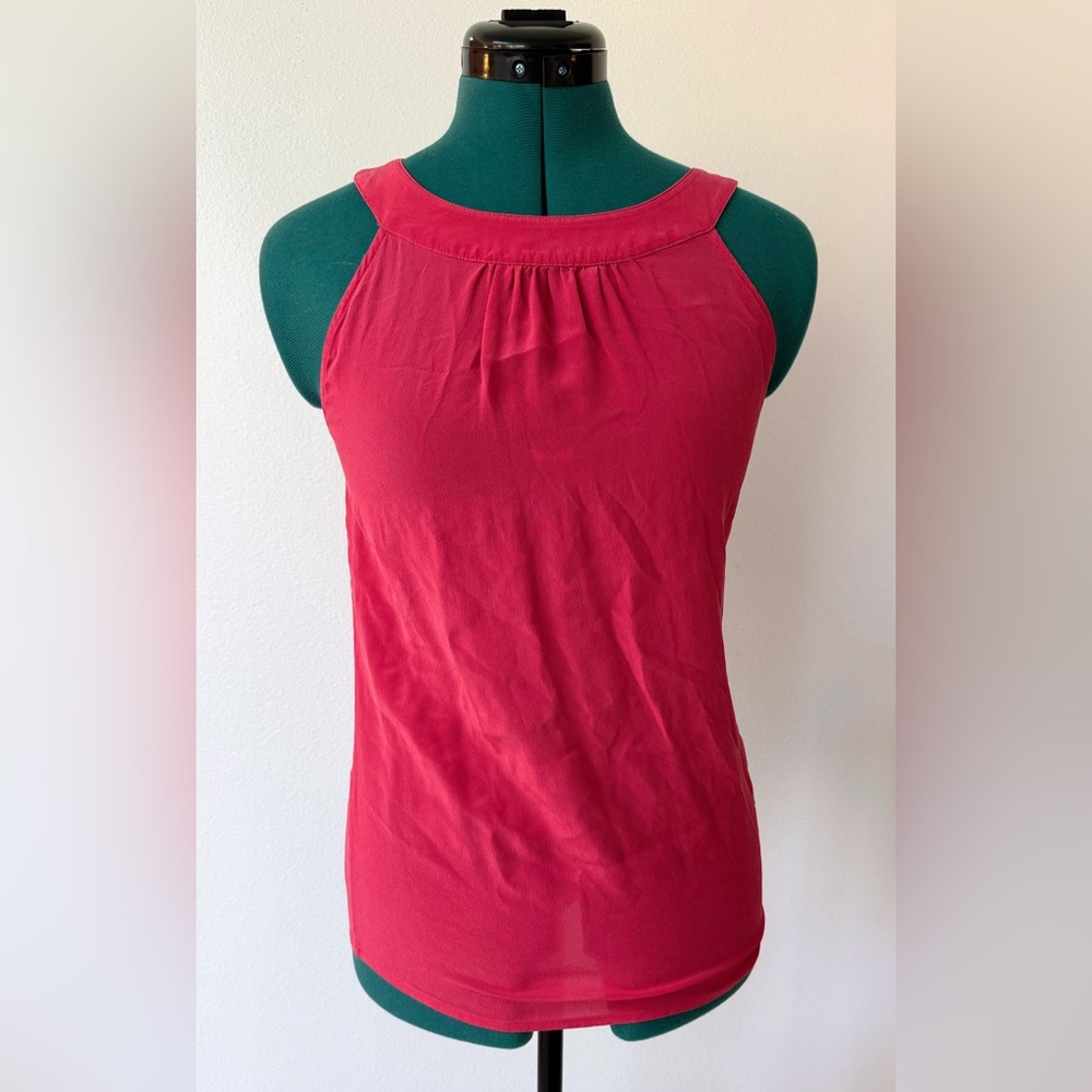 Banana Republic Red Smocked Sleeveless Tank